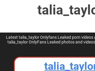 talia taylor leaked onlyfans|FULL VIDEO: Talia Taylor Nude Dora Skate Onlyfans